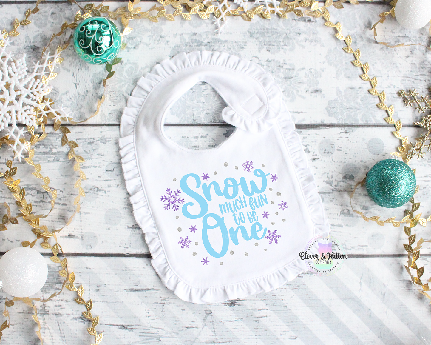 Snow Much Fun to be One Bib, Winter Birthday Bib, Snowflake First Birthday