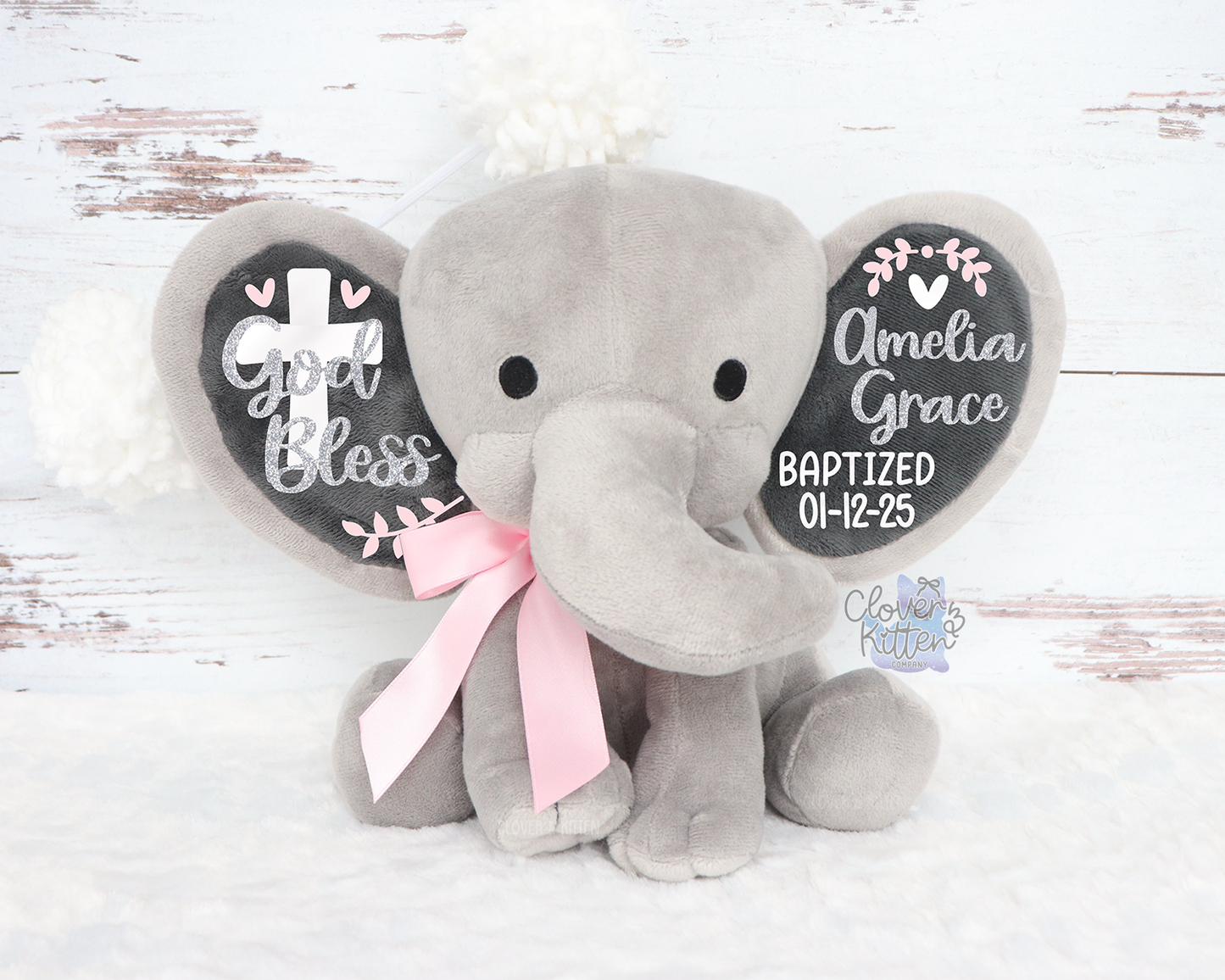 Personalized Elephant, Baptism Gift