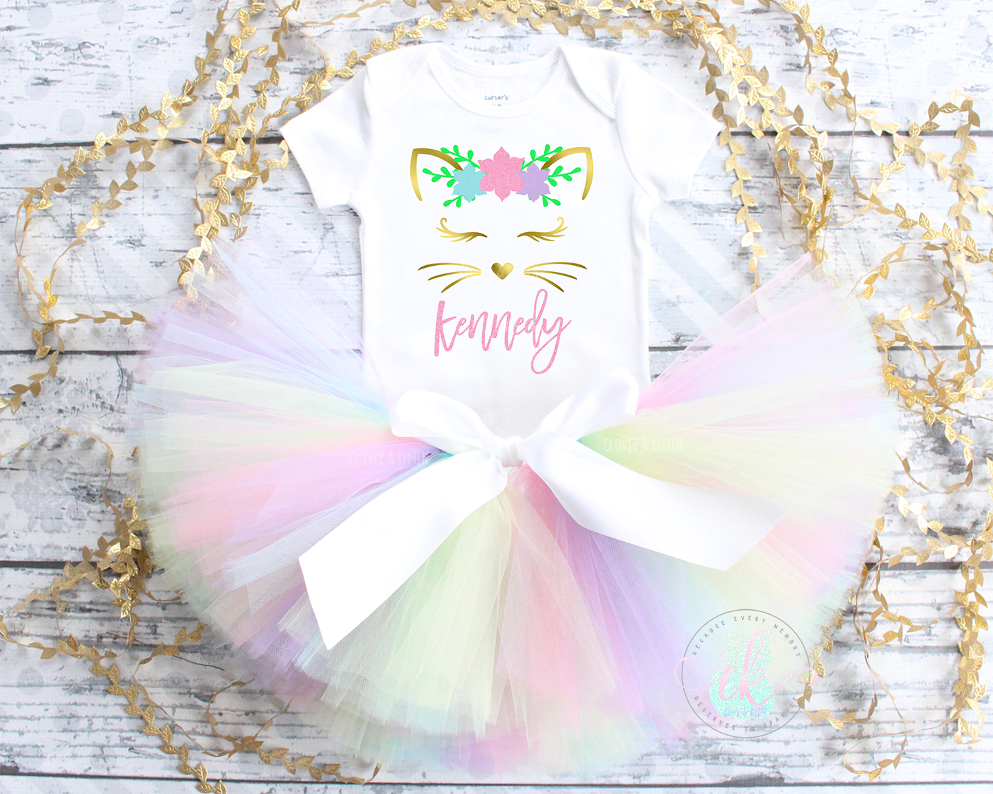 Cat Birthday Outfit, Kitty First Birthday