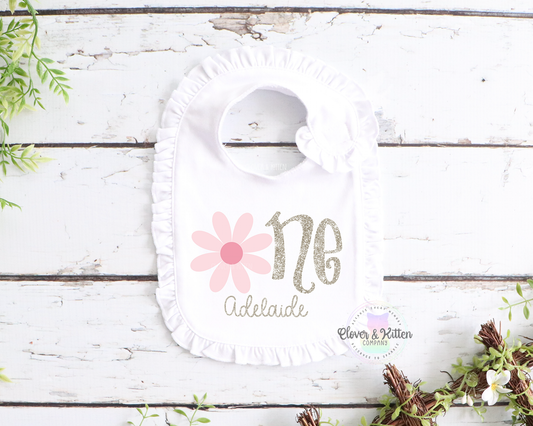 Daisy First Birthday, Daisy Bib, Girls First Birthday, Spring Birthday