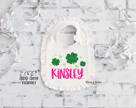 Four Leaf Clover Personalized Bib