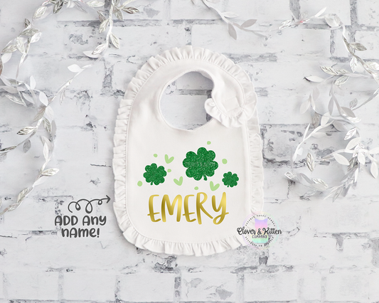 Four Leaf Clover Personalized Bib
