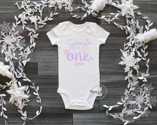 Snow Much Fun To Be One Outfit, Winter First Birthday, Snowflake Birthday, Baby Girl 1st Birthday