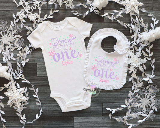 Snow Much Fun To Be One Outfit, Winter First Birthday, Snowflake Birthday, Baby Girl 1st Birthday