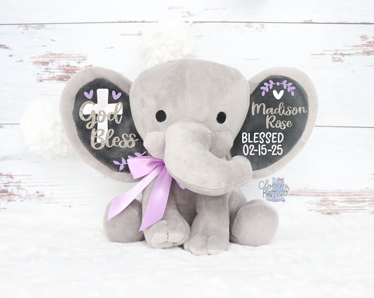 Personalized Elephant, Baptism Gift