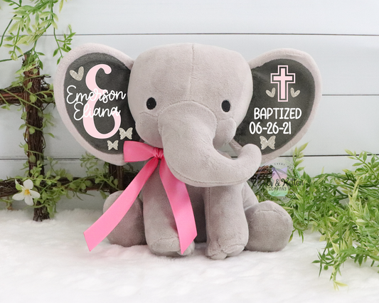 Personalized Elephant, Baptism Gift