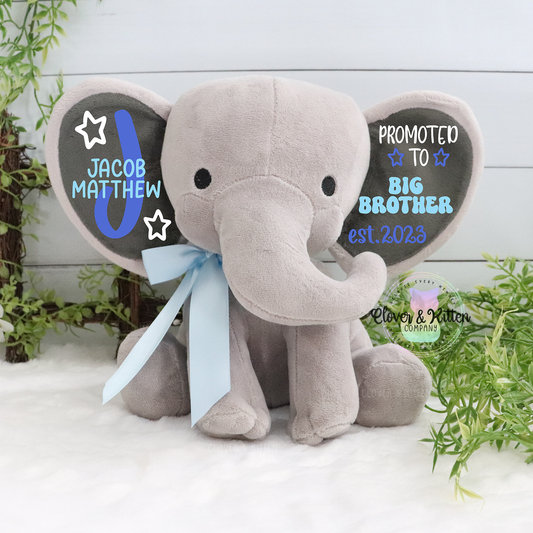Personalized Elephant, Big Brother Elephant Plush