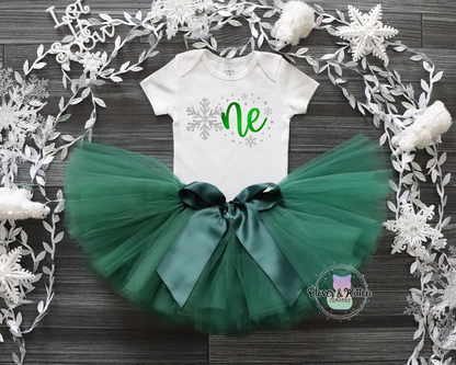 Winter Snowflake First Birthday Outfit