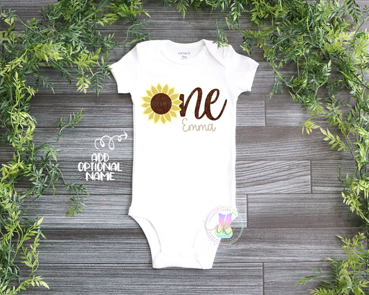 Sunflower First Birthday Outfit