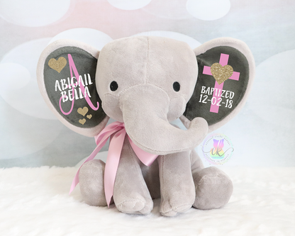 Personalized Elephant, Baptism Gift