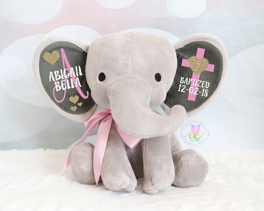 Personalized Elephant, Baptism Gift