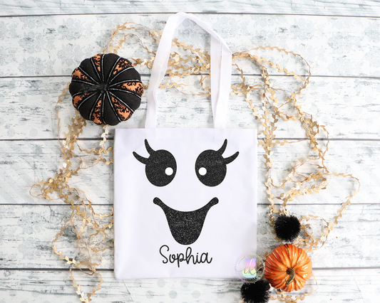 Girls Trick or Treat Bag, Personalized Halloween Treat Bag